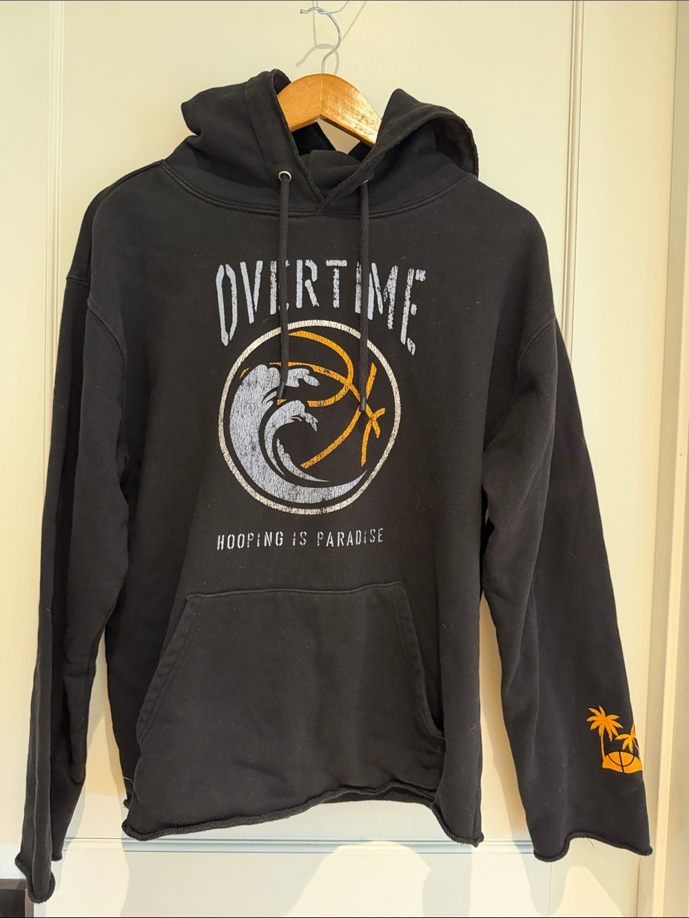 Overtime Black Hoodie Sweatshirt - Hooping Is Paradise Graphic Pullover